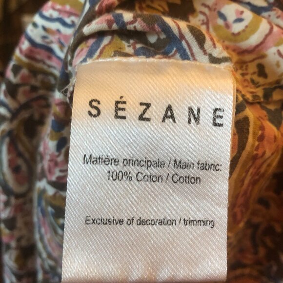 Sezane Abby Paisley Pom Pom Tank Blouse - Picture 4 of 7